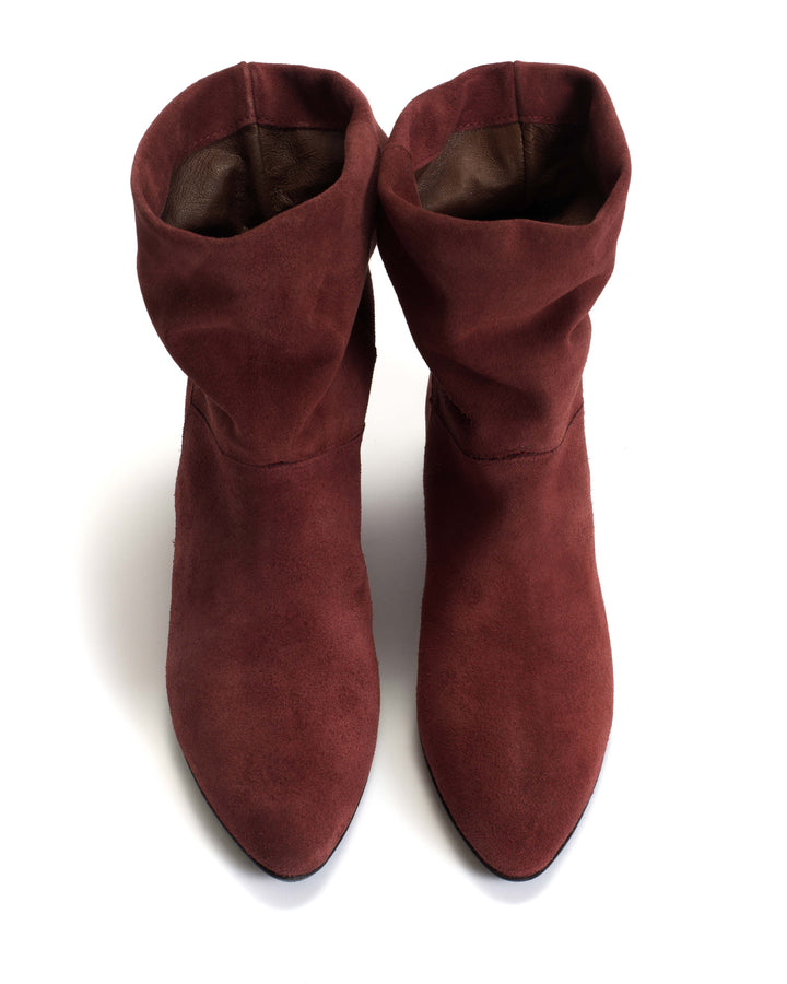 Anonymous Copenhagen Jassi 20 Calf Suede U0026 Sleek Leather Pomegranate