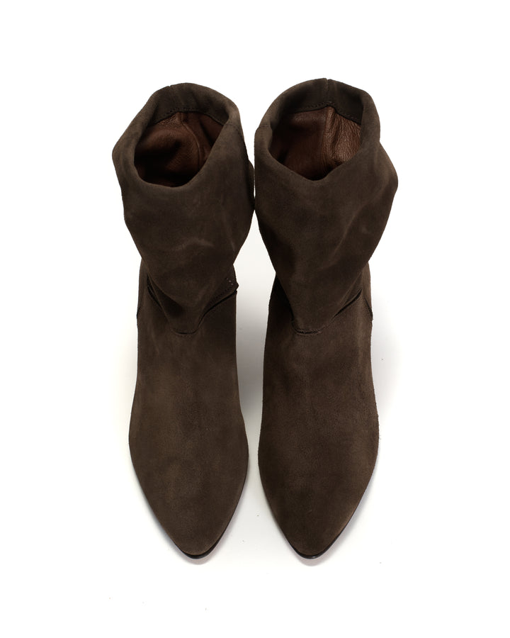 Anonymous Copenhagen Jassi 50 Stiletto Calf Suede U0026 Sleek Leather Coffee Brown U0026 Dark Taupe