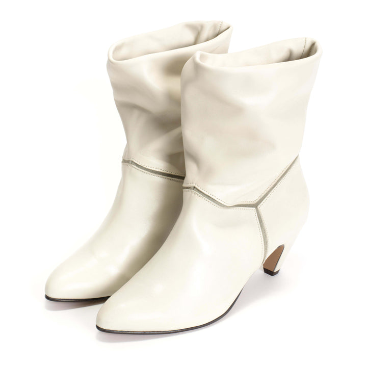 Anonymous Copenhagen Jassi 50 Stiletto Soft Calf U0026 Suede Leather Milk White
