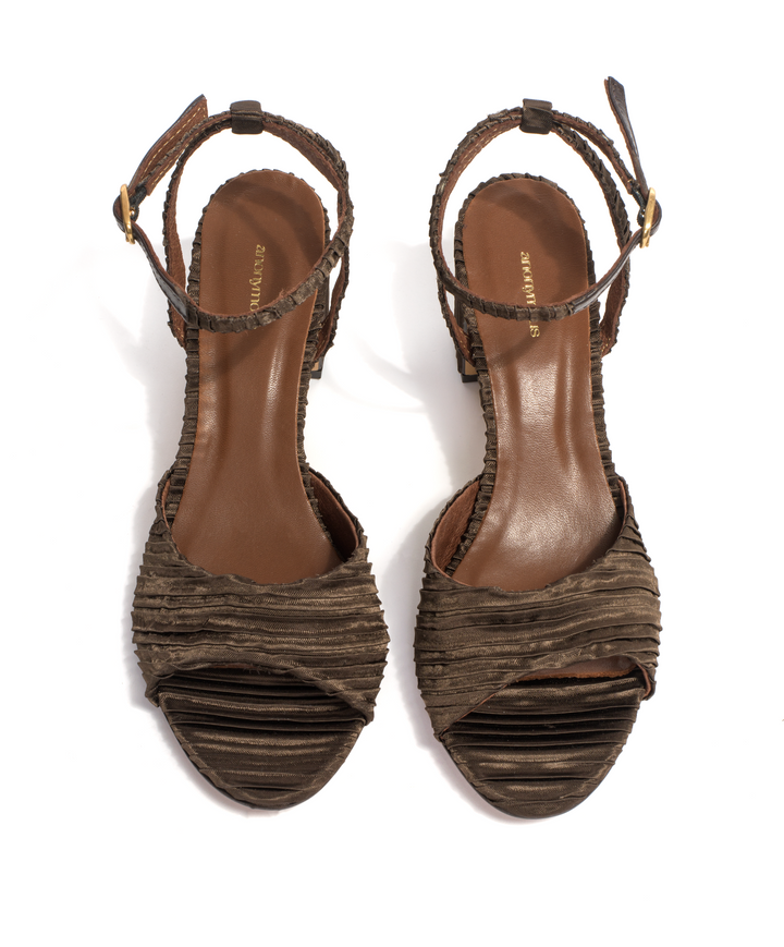 Anonymous Copenhagen Jolie 55 Pleated Satin Espresso Brown