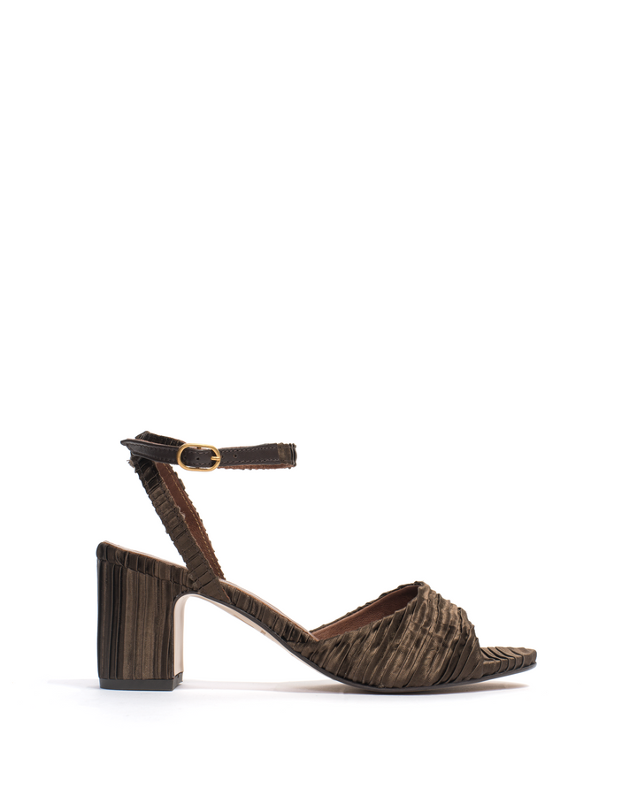 anonymous copenhagen Jolie 55 Pleated satin Espresso brown