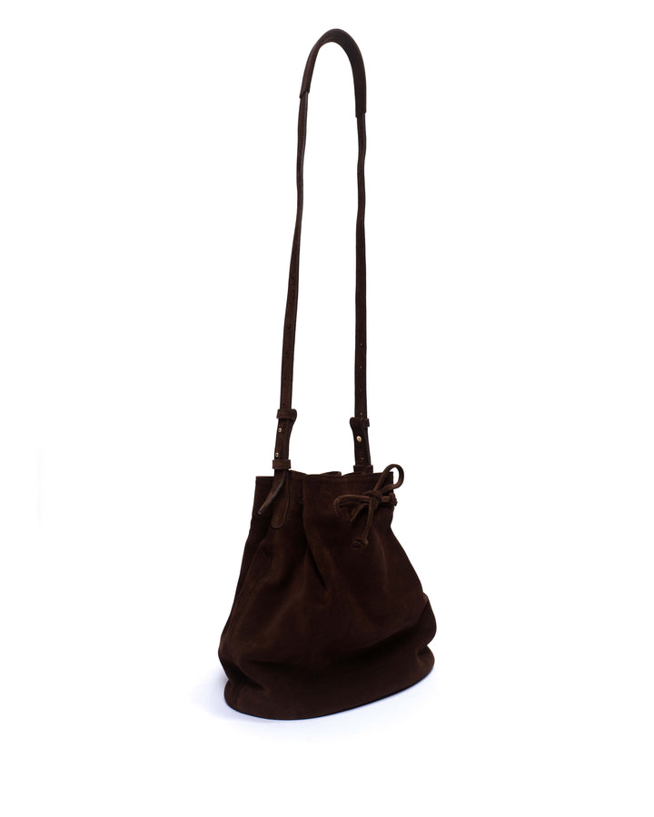 Anonymous Copenhagen Kacey Grand Bucket Bag Calf Suede Chocolate