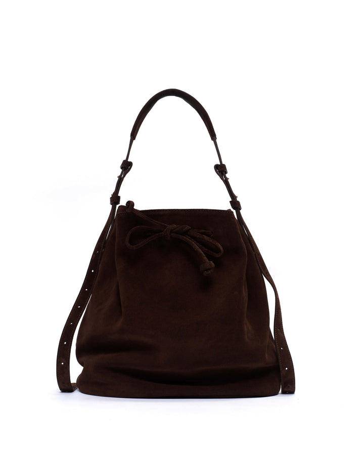 anonymous copenhagen Kacey grand bucket bag Calf suede Chocolate