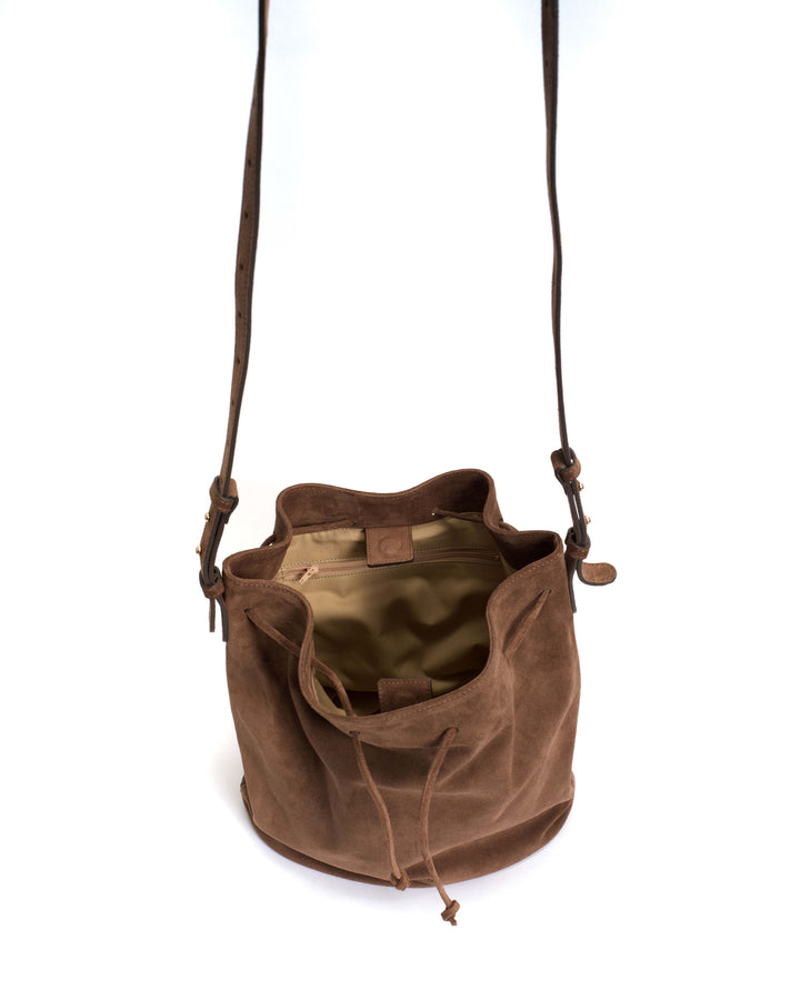 Anonymous Copenhagen Kacey Grand Bucket Bag Calf Suede Coconut