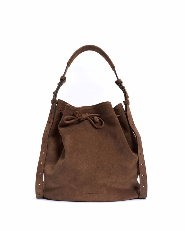 anonymous copenhagen Kacey grand bucket bag Calf suede Coconut