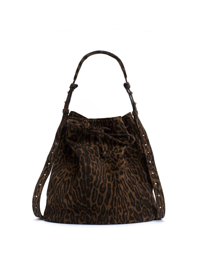 anonymous copenhagen Kacey grand bucket bag Calf suede print Jaguar