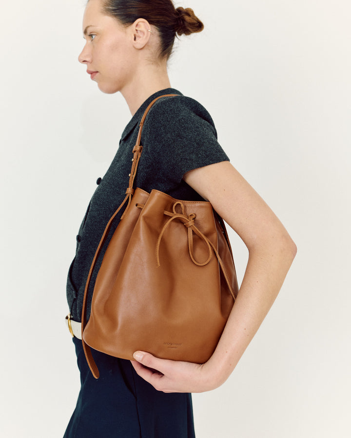 Anonymous Copenhagen Kacey Grand Bucket Bag Soft Calf Camel