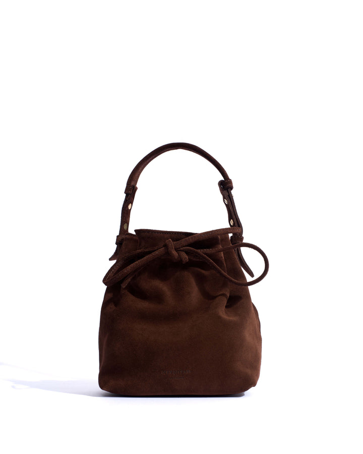 anonymous copenhagen Kacey petite bucket bag Calf suede Chocolate