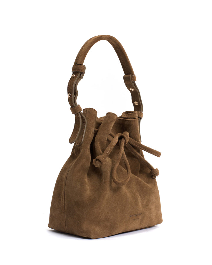 Anonymous Copenhagen Kacey Petite Bucket Bag Calf Suede Cinnamon