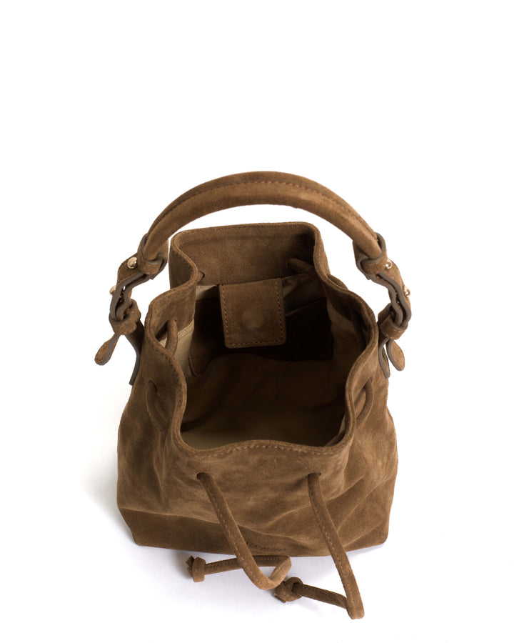 Anonymous Copenhagen Kacey Petite Bucket Bag Calf Suede Cinnamon
