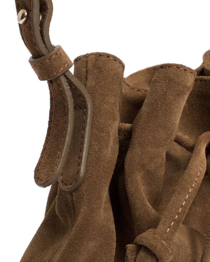 Anonymous Copenhagen Kacey Petite Bucket Bag Calf Suede Cinnamon
