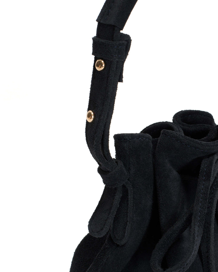 Anonymous Copenhagen Kacey Petite Bucket Bag Calf Suede Dark Blue