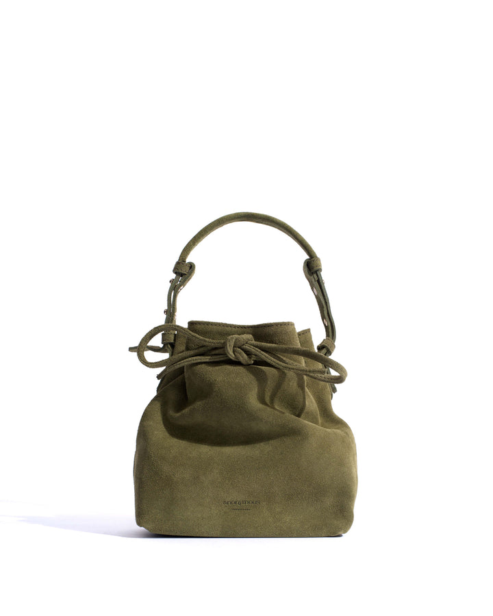 anonymous copenhagen Kacey petite bucket bag Calf suede Olive green