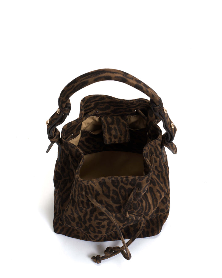 Anonymous Copenhagen Kacey Petite Bucket Bag Calf Suede Print Jaguar