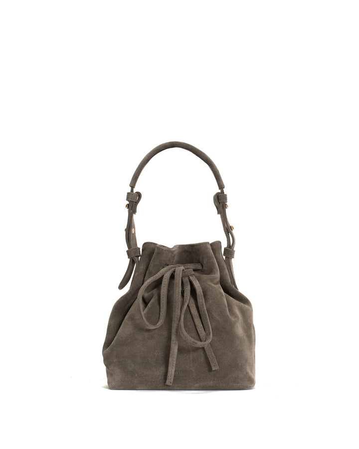 anonymous copenhagen Kacey petite bucket bag Calf suede Stone grey
