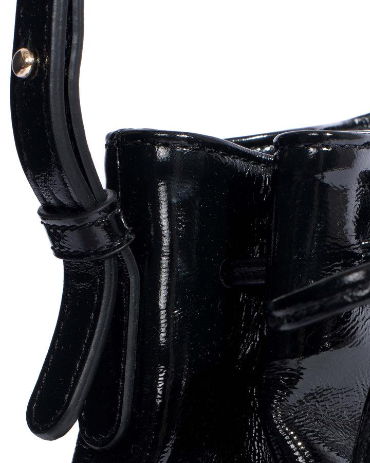 Anonymous Copenhagen Kacey Petite Bucket Bag Crinkled Polished Goat Black