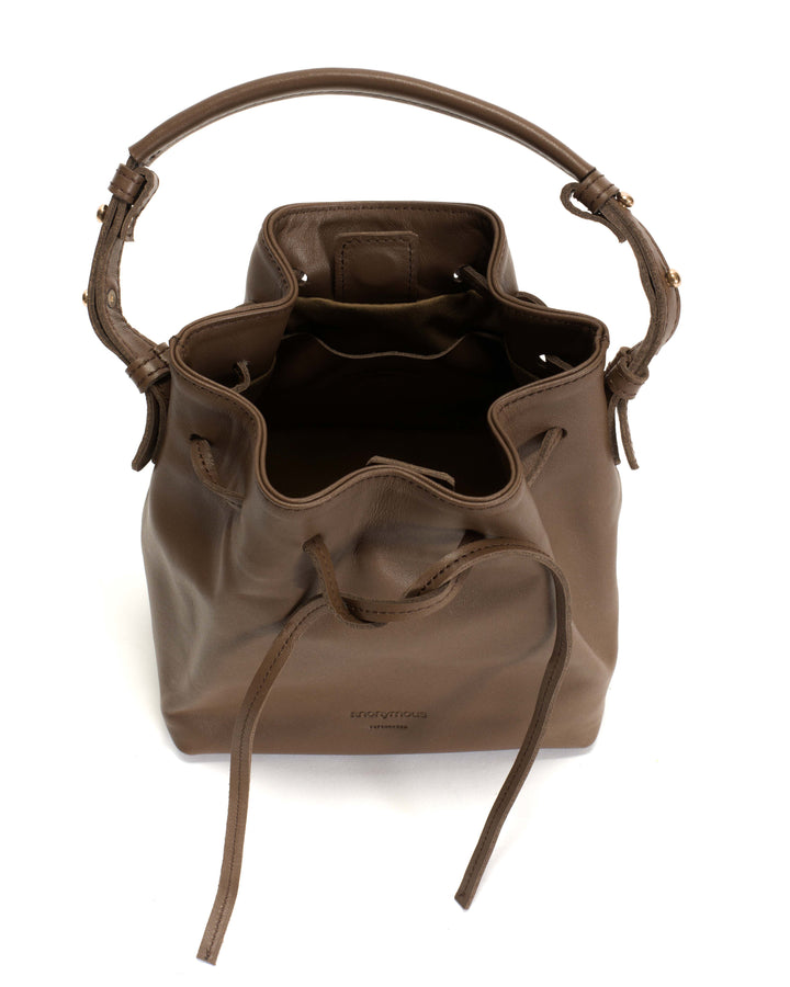 Anonymous Copenhagen Kacey Petite Bucket Bag Soft Calf Dark Taupe