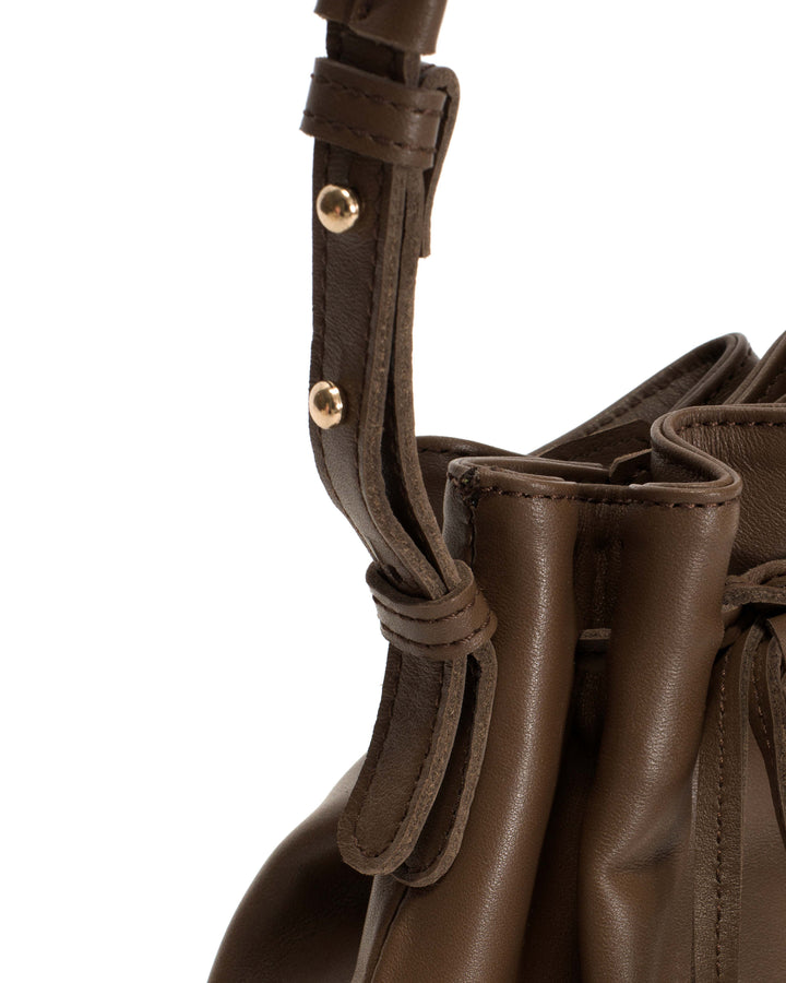 Anonymous Copenhagen Kacey Petite Bucket Bag Soft Calf Dark Taupe