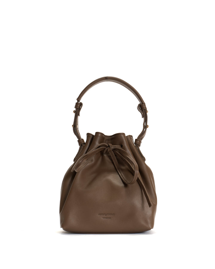 anonymous copenhagen Kacey petite bucket bag Soft calf Dark taupe