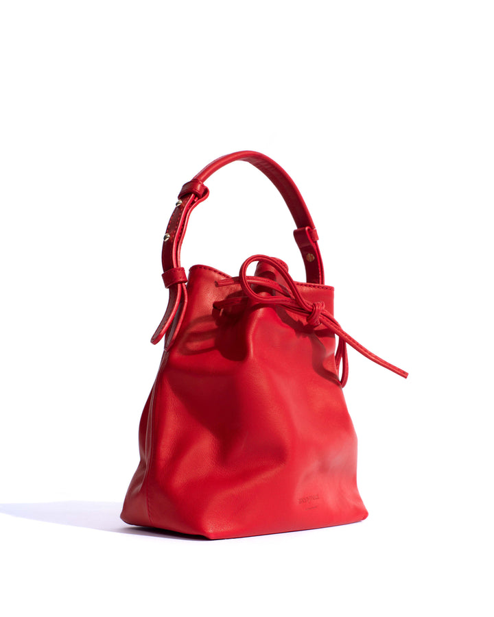 Anonymous Copenhagen Kacey Petite Bucket Bag Soft Calf Ruby Red