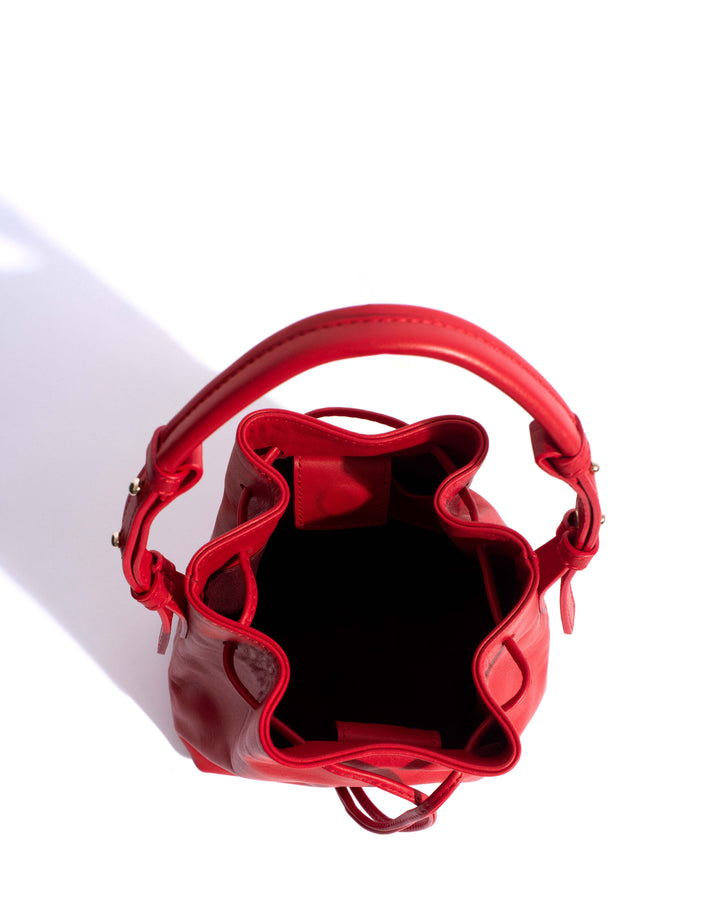 Anonymous Copenhagen Kacey Petite Bucket Bag Soft Calf Ruby Red