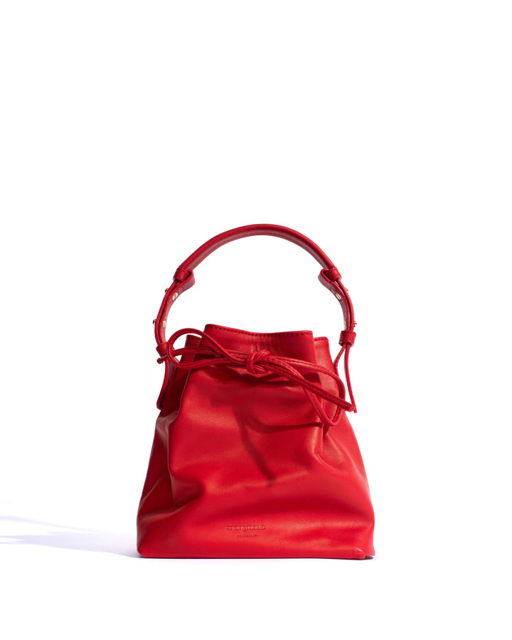 anonymous copenhagen Kacey petite bucket bag Soft calf Ruby red