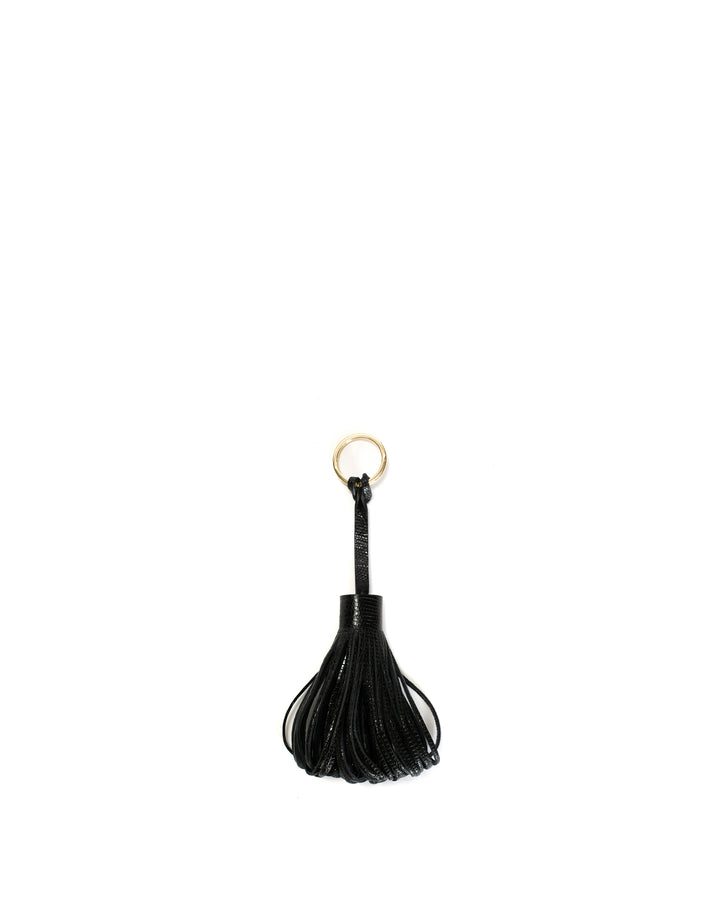 anonymous copenhagen Katty fringe keyring Calf lizard Black