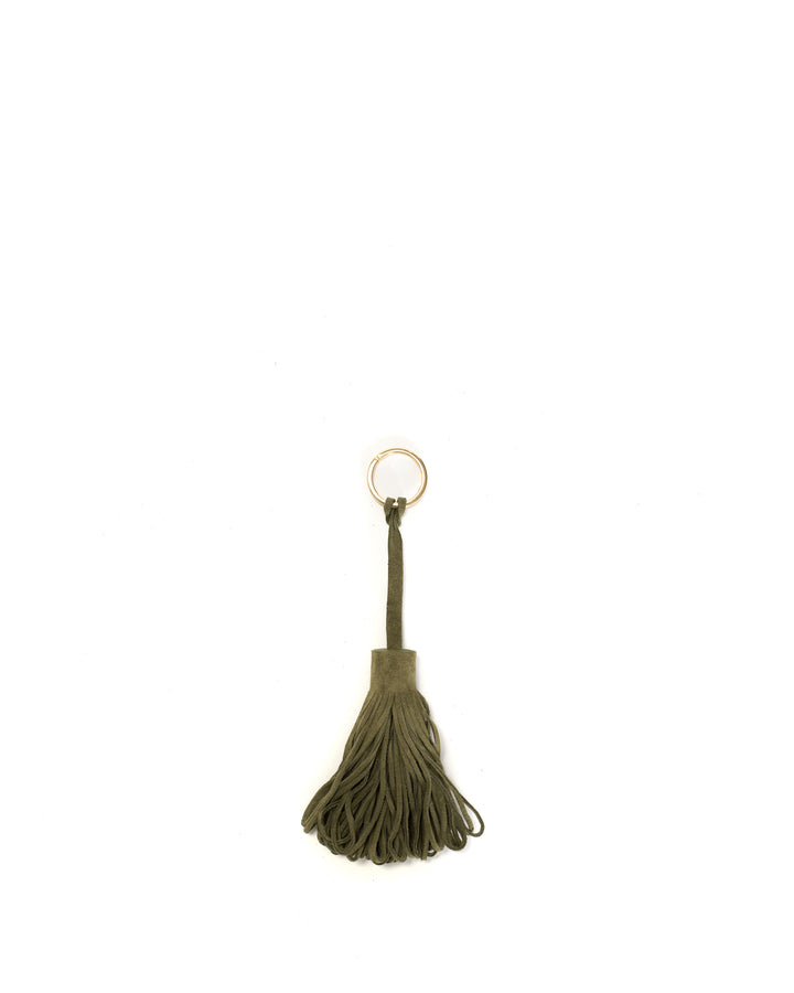 anonymous copenhagen Katty fringe keyring Calf suede Olive green