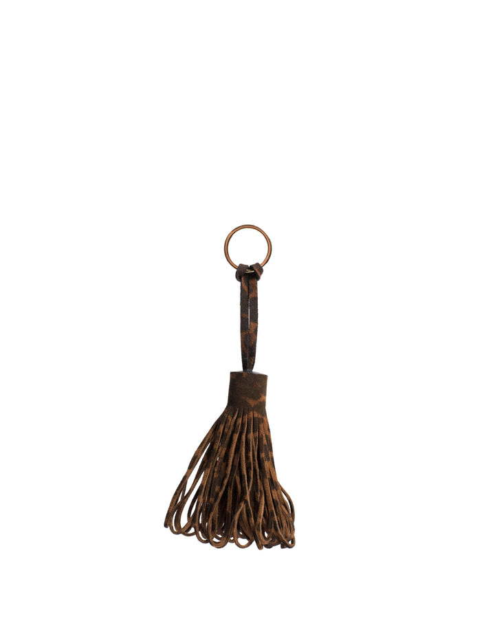 Anonymous Copenhagen Katty Fringe Keyring Calf Suede Print Leopard