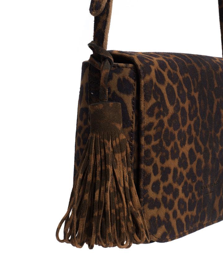 Anonymous Copenhagen Katty Fringe Keyring Calf Suede Print Leopard