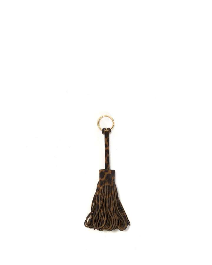 anonymous copenhagen Katty fringe keyring Calf suede print Leopard