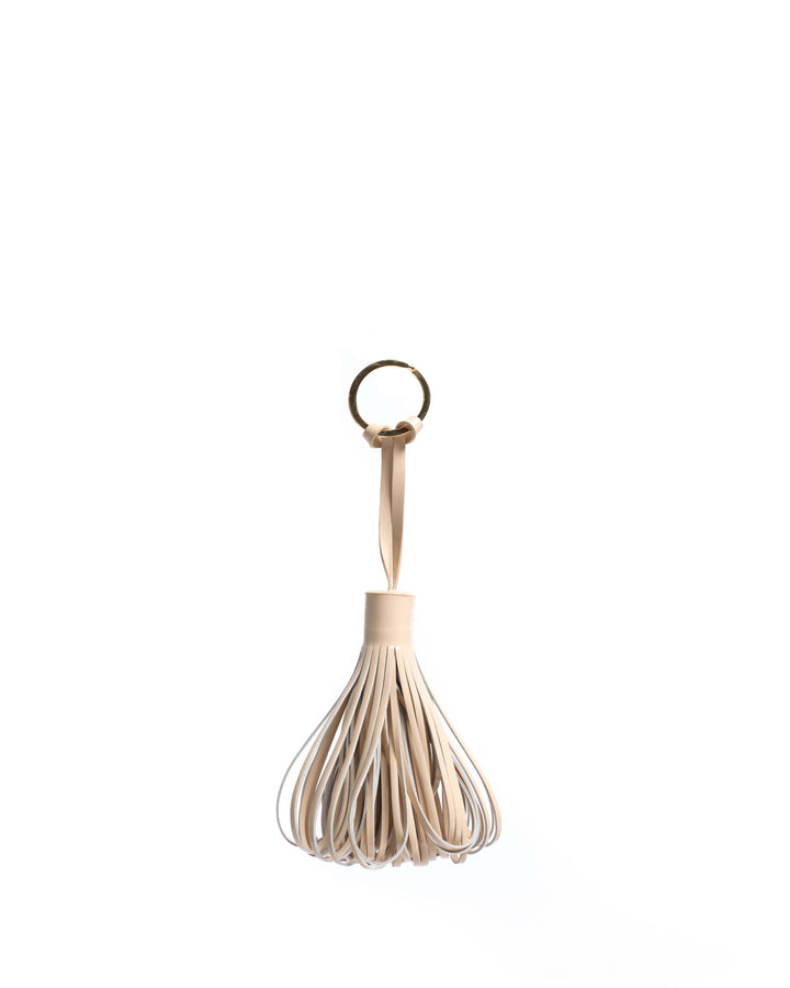 Anonymous Copenhagen Katty Fringe Keyring Polished Lamb Cream