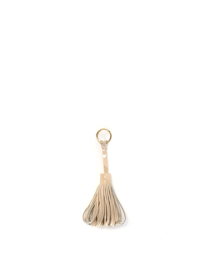 anonymous copenhagen Katty fringe keyring Polished lamb Cream