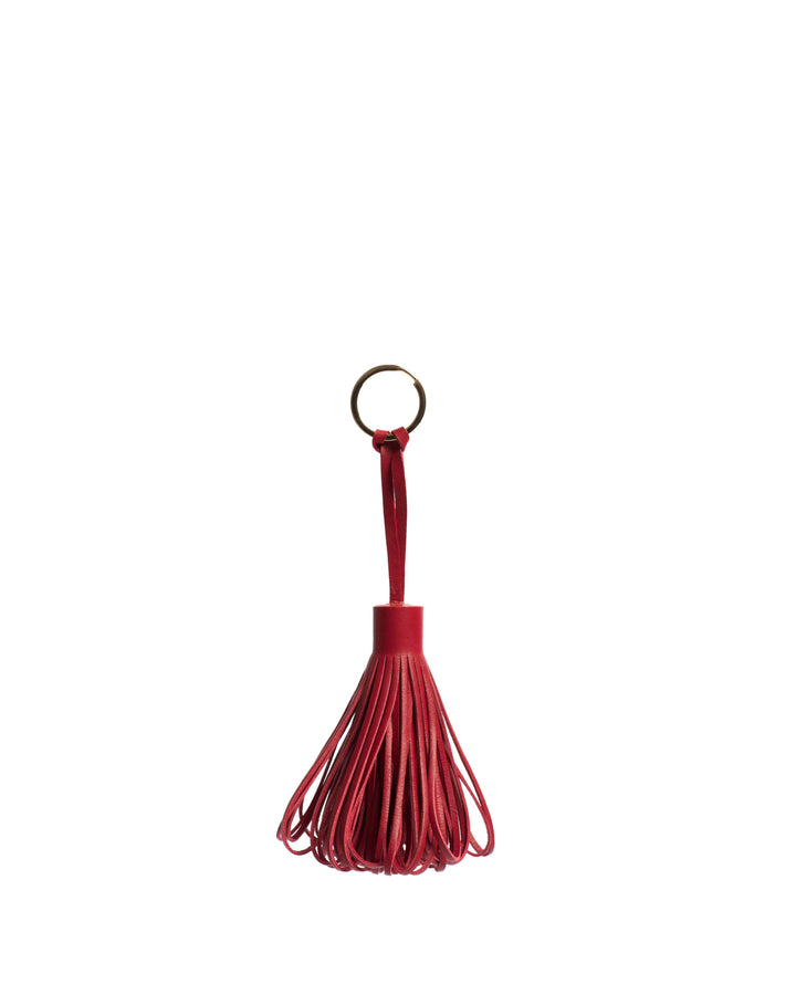 Anonymous Copenhagen Katty Fringe Keyring Soft Calf Ruby Red