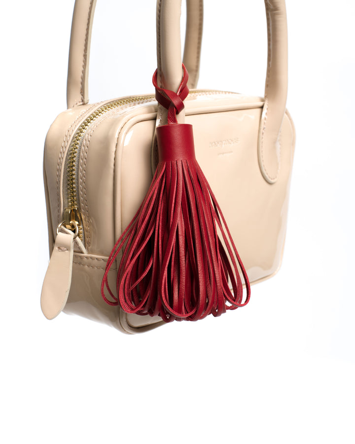 Anonymous Copenhagen Katty Fringe Keyring Soft Calf Ruby Red