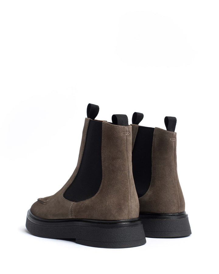 Anonymous Copenhagen Kikie Flat Platform Calf Suede U0026 Sole Stone Grey U0026 Black