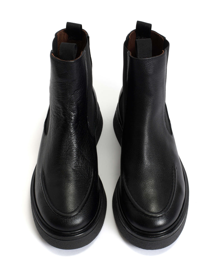 Anonymous Copenhagen Kikie Flat Platform Grained Soft Calf U0026 Sole Black U0026 Black