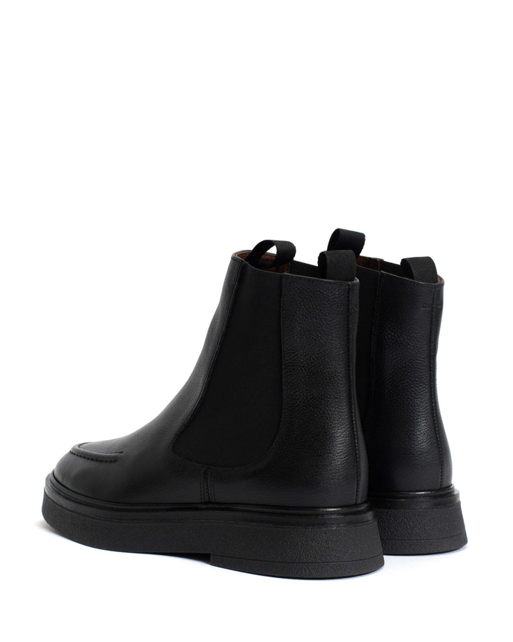 Anonymous Copenhagen Kikie Flat Platform Grained Soft Calf U0026 Sole Black U0026 Black