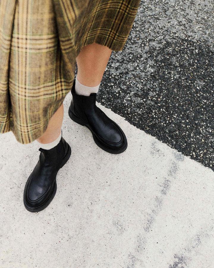 Anonymous Copenhagen Kikie Flat Platform Soft Calf U0026 Sole Black U0026 Black