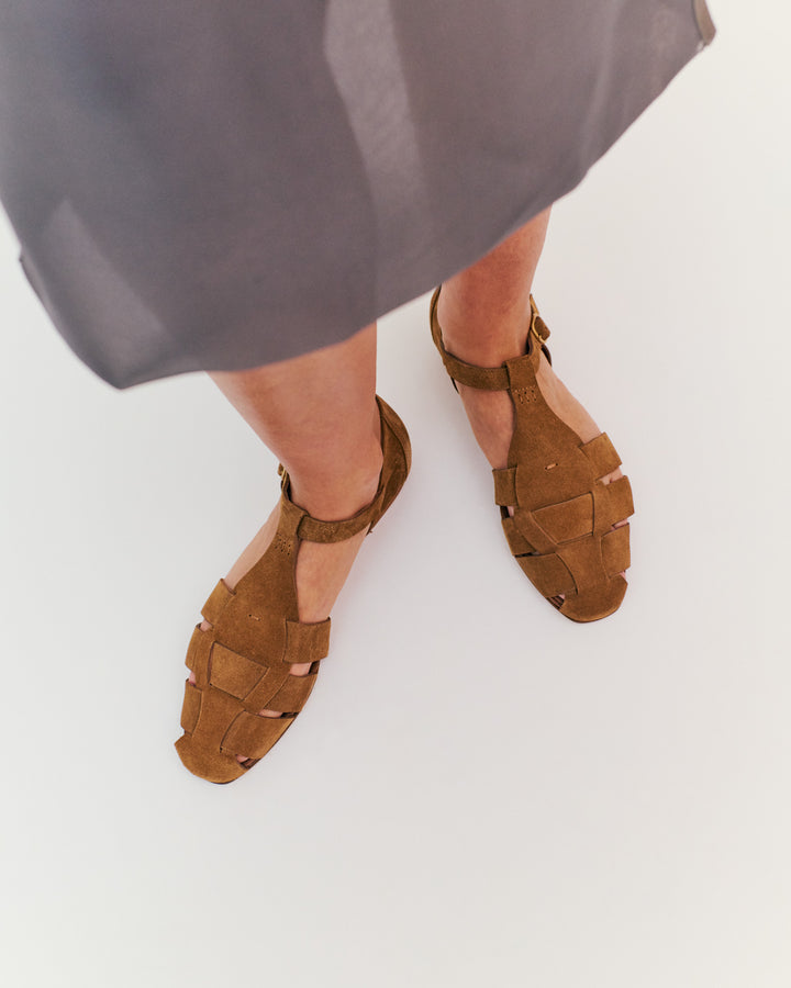 Anonymous Copenhagen Lain Flats Calf Suede Cinnamon