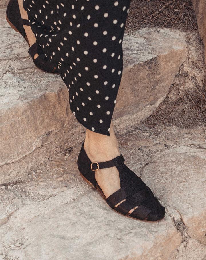 Anonymous Copenhagen Lain Flats Grained Chevre Goat Black