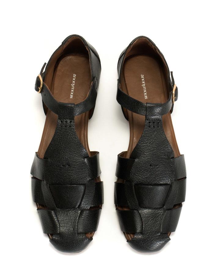 Anonymous Copenhagen Lain Flats Grained Chevre Goat Black