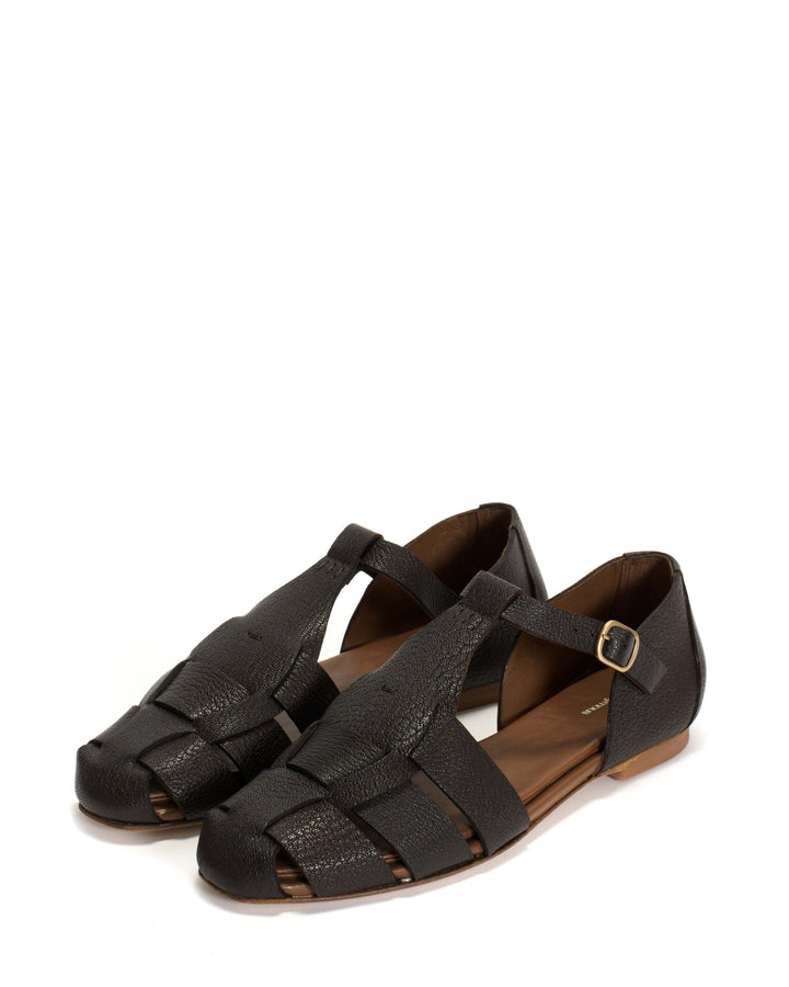 Anonymous Copenhagen Lain Flats Grained Chevre Goat Coffee Brown