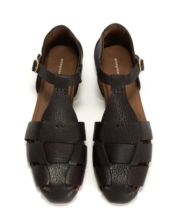 Anonymous Copenhagen Lain Flats Grained Chevre Goat Coffee Brown