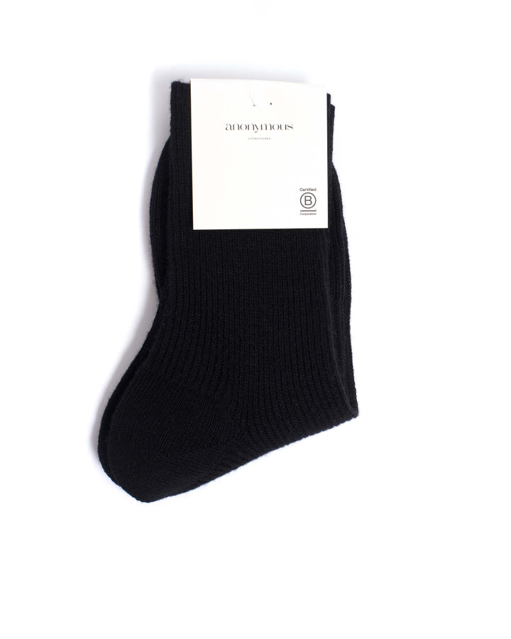 Anonymous Copenhagen Lanai Cashmere Socks 70% Wool 30% Cashmere Black