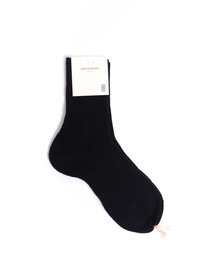Anonymous Copenhagen Lanai Cashmere Socks 70% Wool 30% Cashmere Black