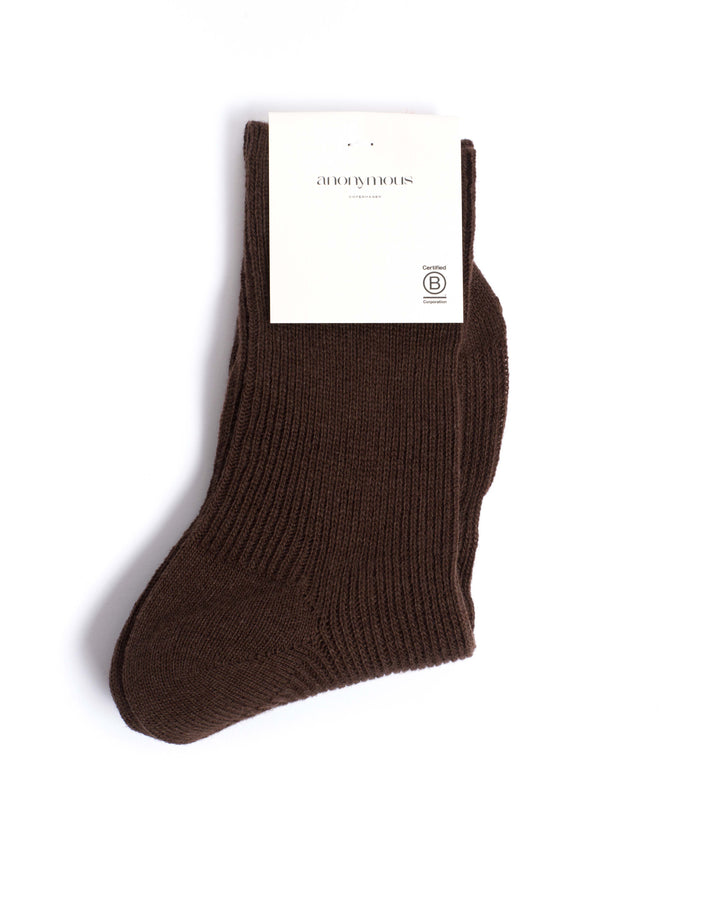 Anonymous Copenhagen Lanai Cashmere Socks 70% Wool 30% Cashmere Chocolate