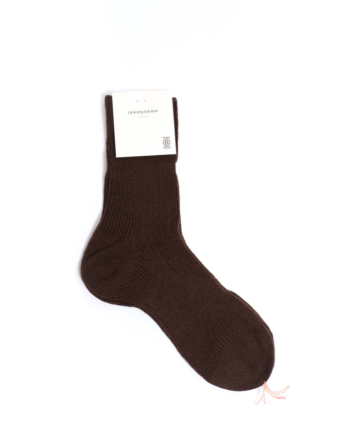 Anonymous Copenhagen Lanai Cashmere Socks 70% Wool 30% Cashmere Chocolate