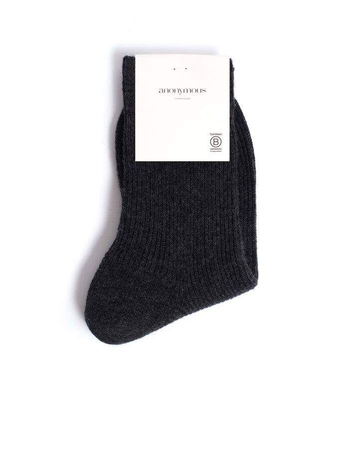 Anonymous Copenhagen Lanai Cashmere Socks 70% Wool 30% Cashmere Dark Grey