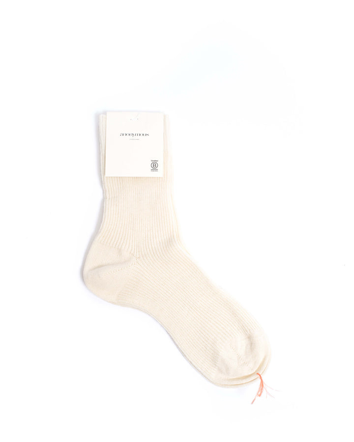 Anonymous Copenhagen Lanai Cashmere Socks 70% Wool 30% Cashmere White Sand